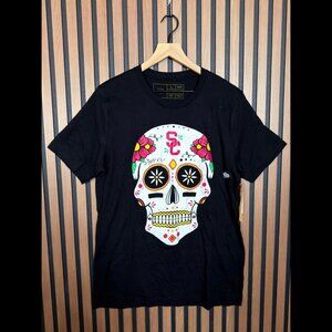 New USC T Shirt Large Mens Black Short Sleeve Dia de los Muertos Team Trojan Tee